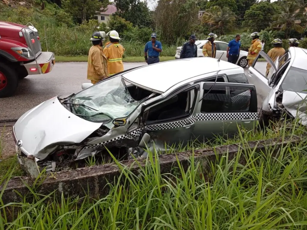 Taxi Driver Freed After Being Trapped in Mandeville Crash